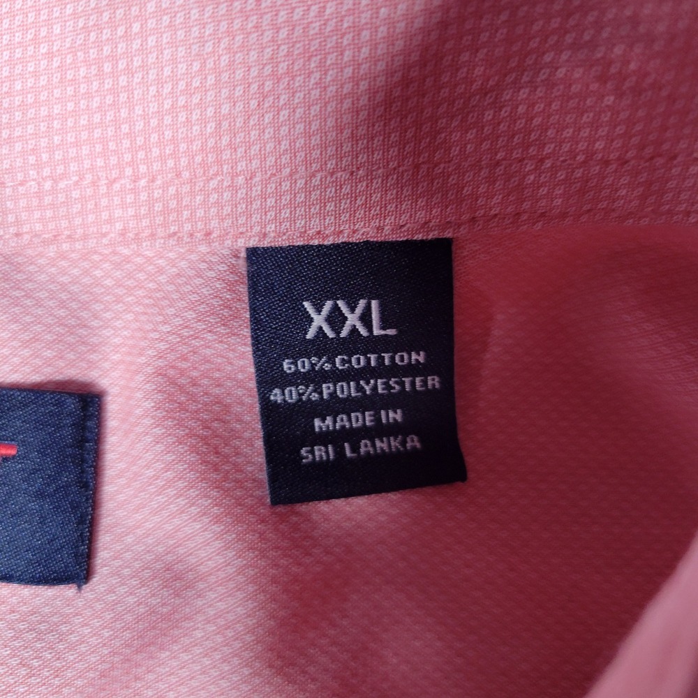 Roundtree & Yorke TravelSmart Shirt Mens XXL Pink Long Sleeve Texture Pocket - Picture 7 of 12